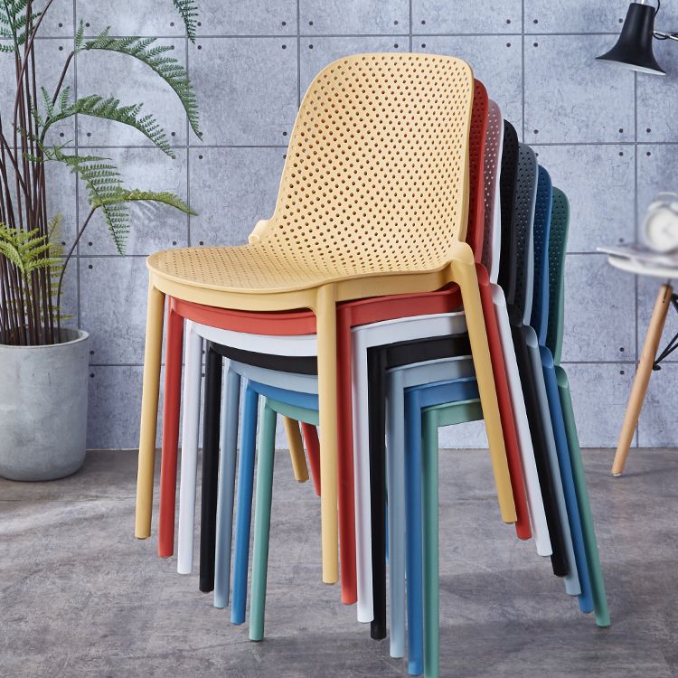 Dining Room Stacking Dining Chair Contemporary Style Plastic Side Chair