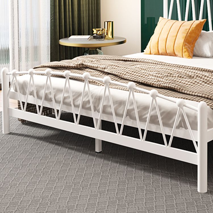 Scandinavian Iron Bed with Open-Frame Headboard and Footboard