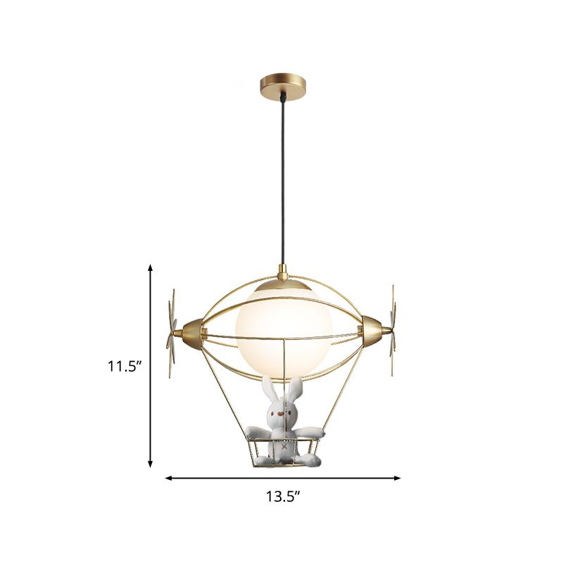 Hot Air Balloon Wall Lighting Pendant Light Metal 1 Head Gold Hanging Ceiling Light