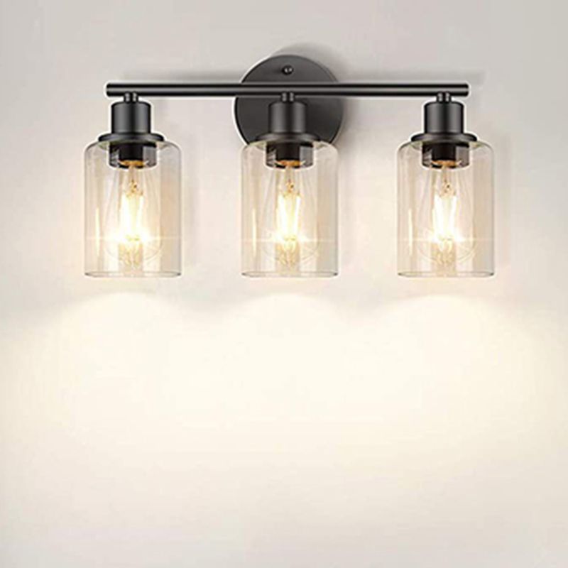 3 luces Clear Glass Wall Lightsing Light Cilindro Industrial Cylinder Wall Monte Light para el baño