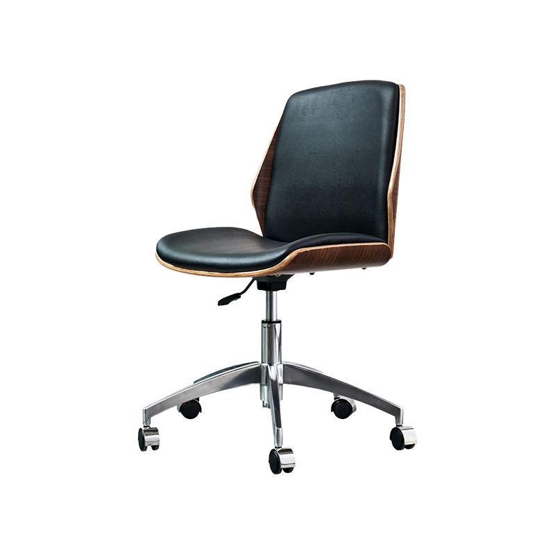 Contemporary No Arm Conference Chair Leather Desk Chair for Office