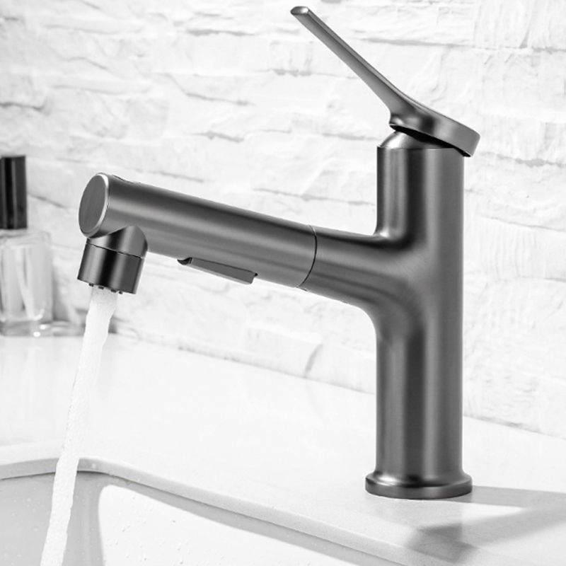 Circular Single Handle Bathroom Faucet Single Hole Vessel Sink Faucet with Swivel