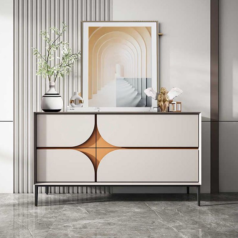 Glam Style Credenza Wood Side Board with Drawers and Cabinets