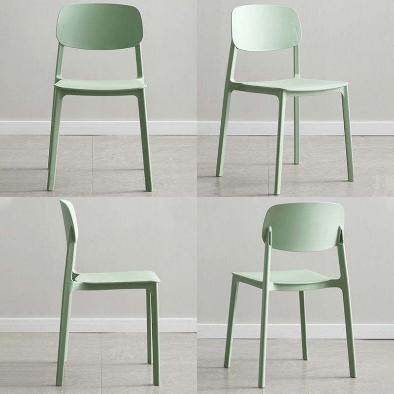 Plastic Contemporary Armless Chair Kitchen Dining Room Open Back Chair