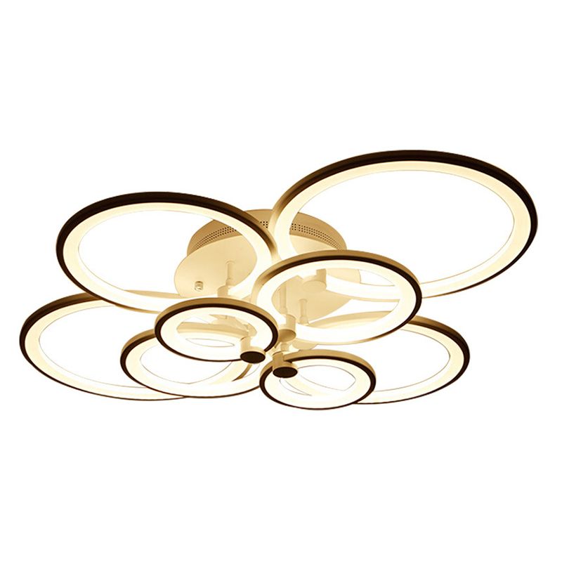 Circular Shade Acrylique LED Semi Flush Mount Light Modern Indoor plafond