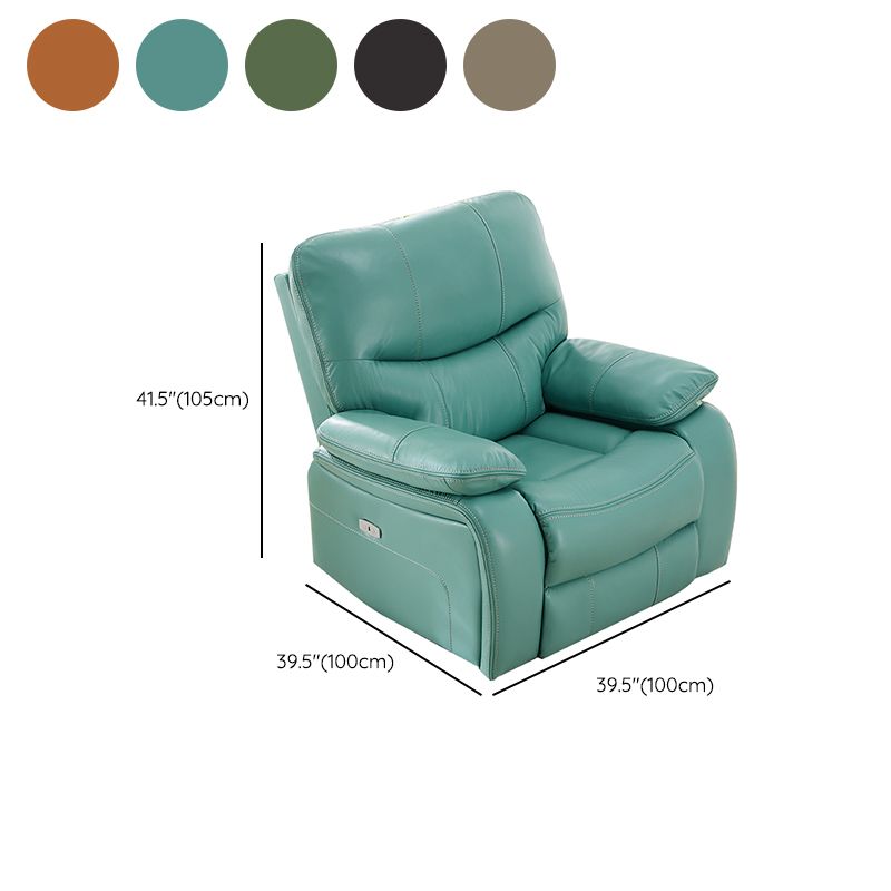 Solid Color Leather Standard Recliner Metal Frame Manual Recliner Chair