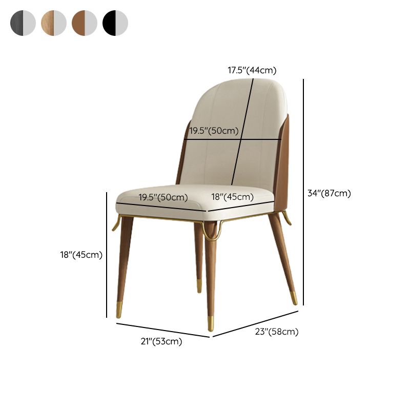 Glam Style Standard Back Upholstered Wooden Base Dining Side Chair for Home