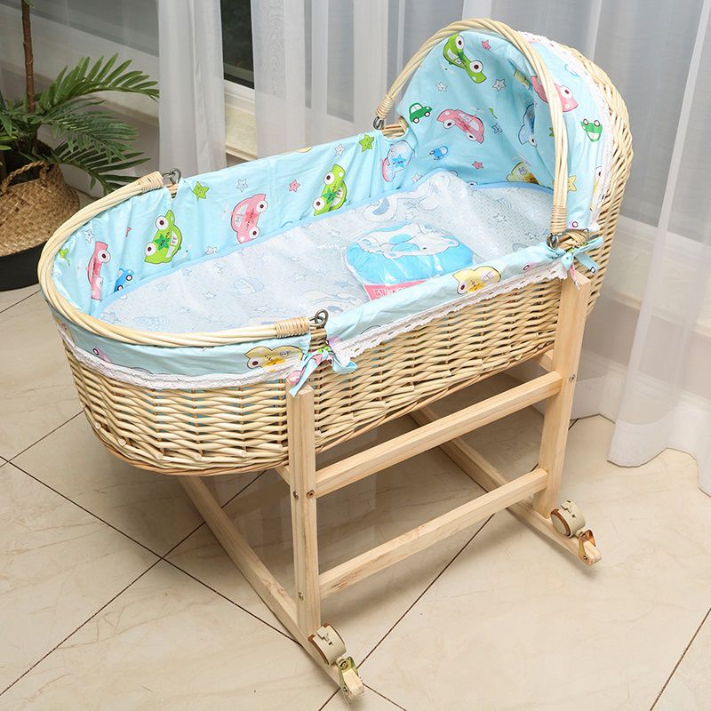 Traditional Wicker Moses Basket Natural Moses Basket With Canopy