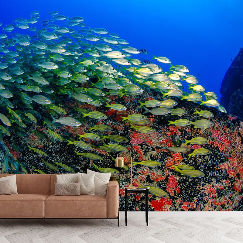 Photography Mildew Resistant Wallpaper Underwater Living Room Wall Mural