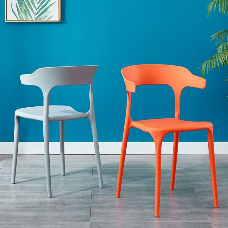 Plastic Scandinavian Arm Chair Kitchen Dining Room Open Back Chair