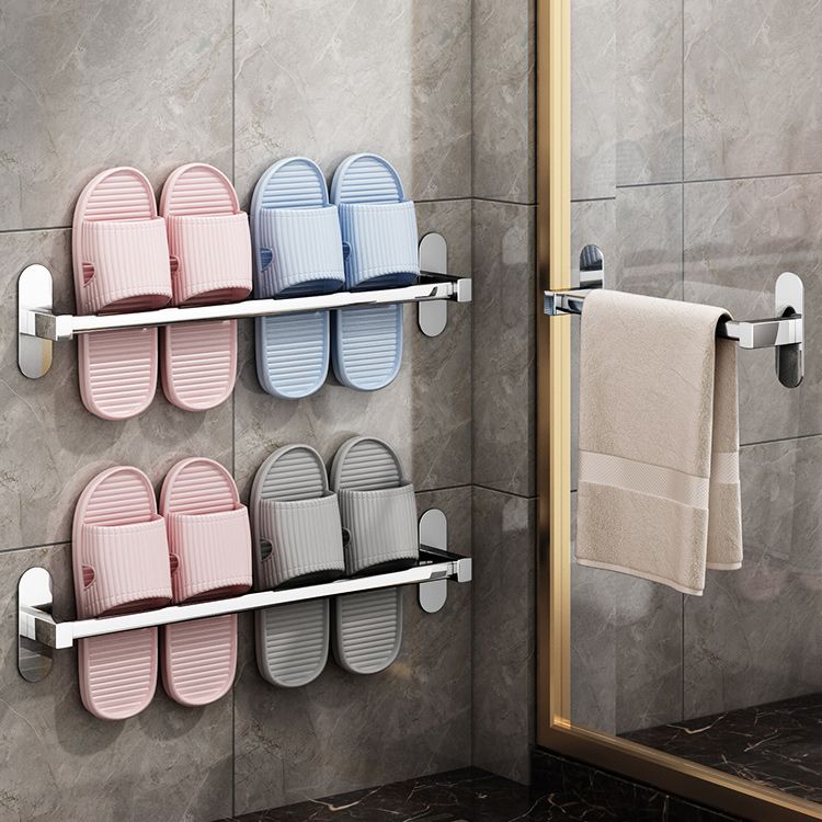 2-Piece Stainless Steel Slipper Stand Modern Chrome Bathroom Hardware Set