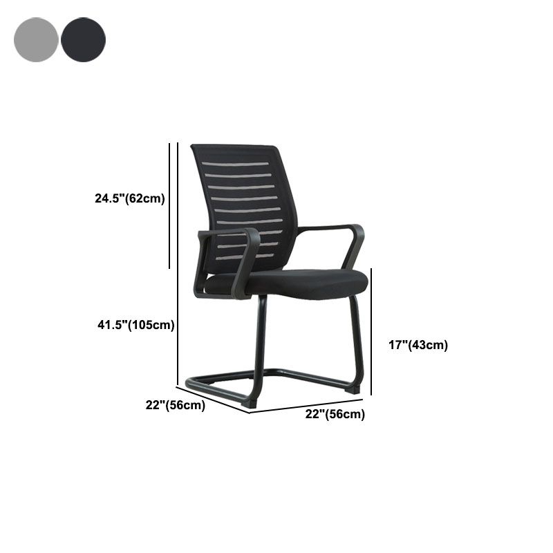 Modern Fixed Arms Conference Chair Lumbar Support High Back Conference Chair