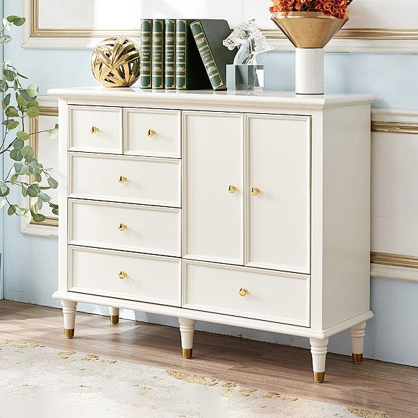 Modern Engineered Wood Buffet Sideboard 2-Door Dining Room Buffet Server in White