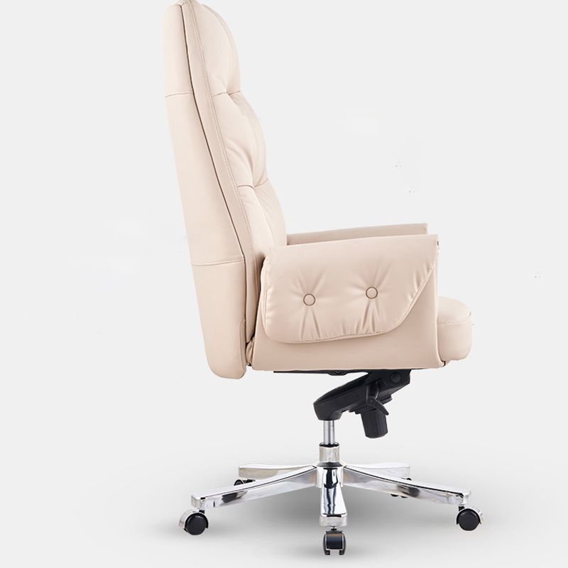 29" Wide Contemporary Managers Chair White Leather Executive Chair