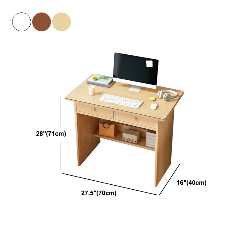 Rectangular Manufactured Wood Writing Desk Modern Desk with Two Drawers