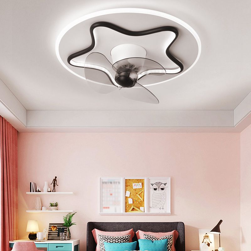 Geometric Shape Metal Ceiling Fans Modern 2-Lights Ceiling Fan Lamp Fixture