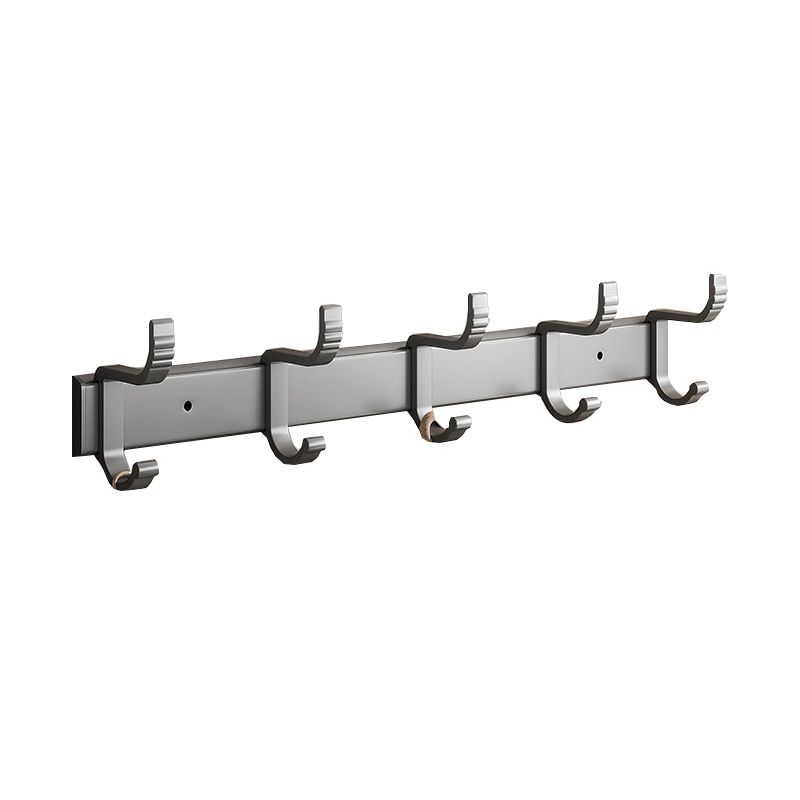 Gray Aluminum Bathroom Accessory Set Contemporary Bath Shelf