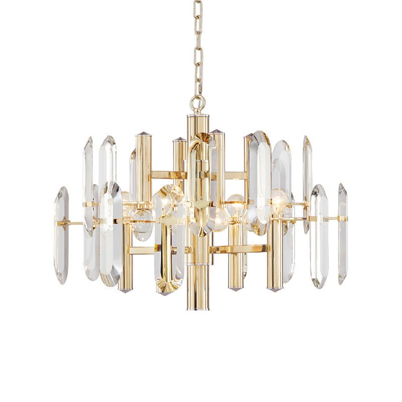 Metallrahmen Hanging Light Kit moderne 8/10 Lichter Gold Kronleuchterleuchte, 23,5 "/31,5" breit