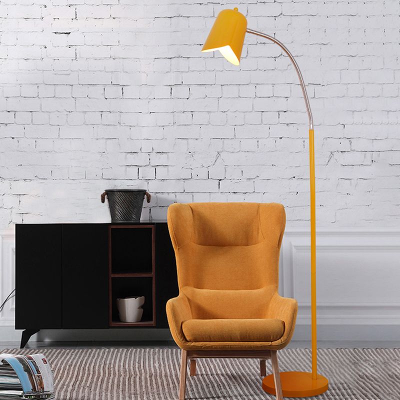 Bell Shade Slim Stofflampe 1 Leichte nordische stilvolle Metallbodenlichter mit Schwebung für Büro