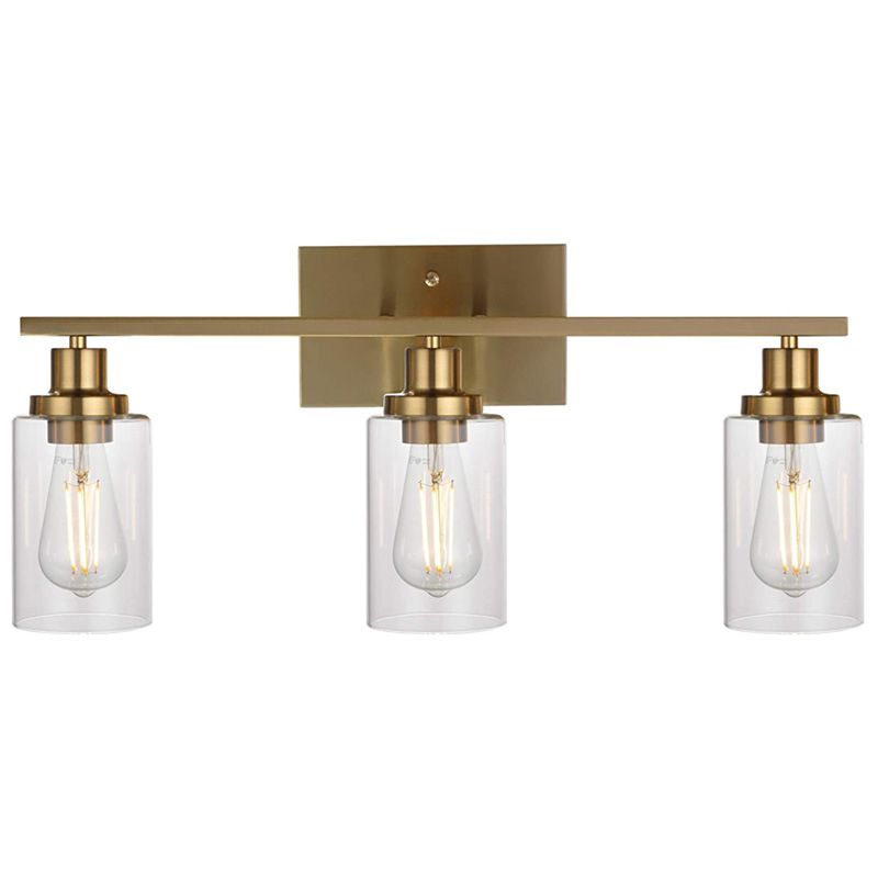 3 luci Modernismo Modernismo Bagno Vanity Lighting con bombola in vetro trasparente