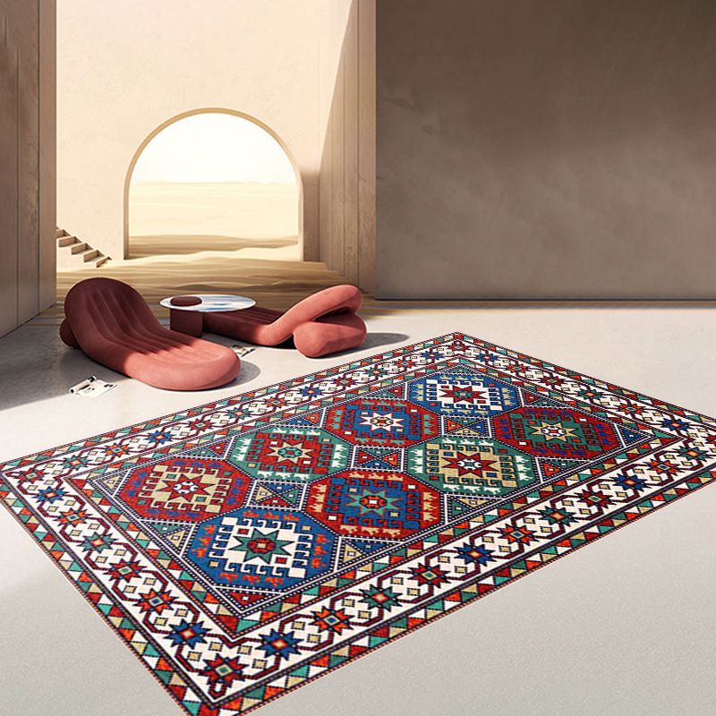 Distinctive Distinctive Floral Design Rug Traditional Moroccan Indoor Rug Polyester Anti-Slip Backing Carpet for Living Room