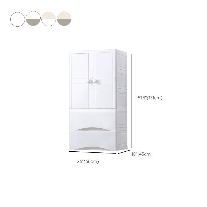 Modern Style Kid's Wardrobe Plastic Wardrobe Closet with Garment Rod