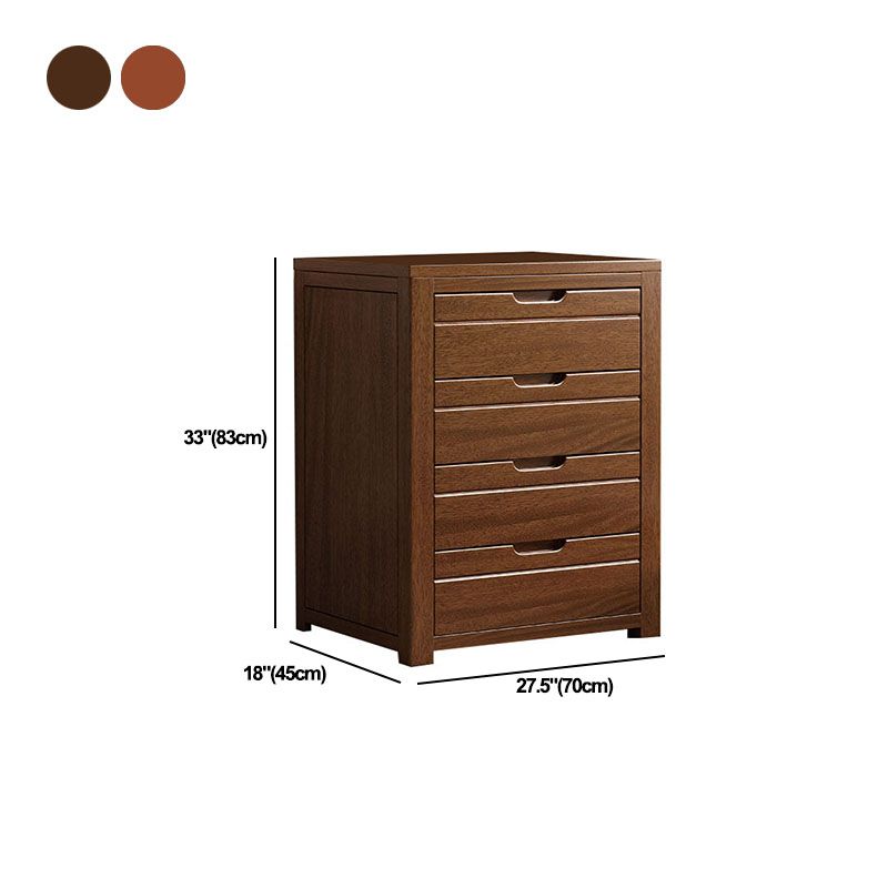 Modern Walnut Lingerie Chest Vertical Storage Chest Dresser with Drawers