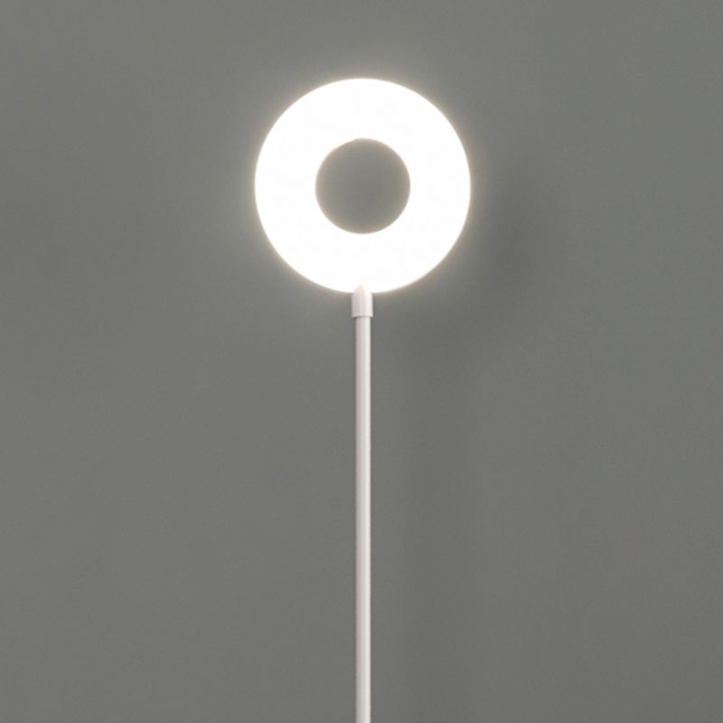 Circle Shape Floor Lamp Contemporary Metal 1 Light Floor Lighting