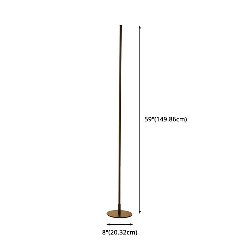 Schlanke Stangenform Stehlampe Einfachheit Metall Wohnzimmer LED -Bodenlicht mit Fußschalter