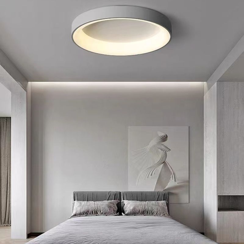 Single White Modernism LED Flush Mount Lighting Unique Ceiling Light for Bedroom