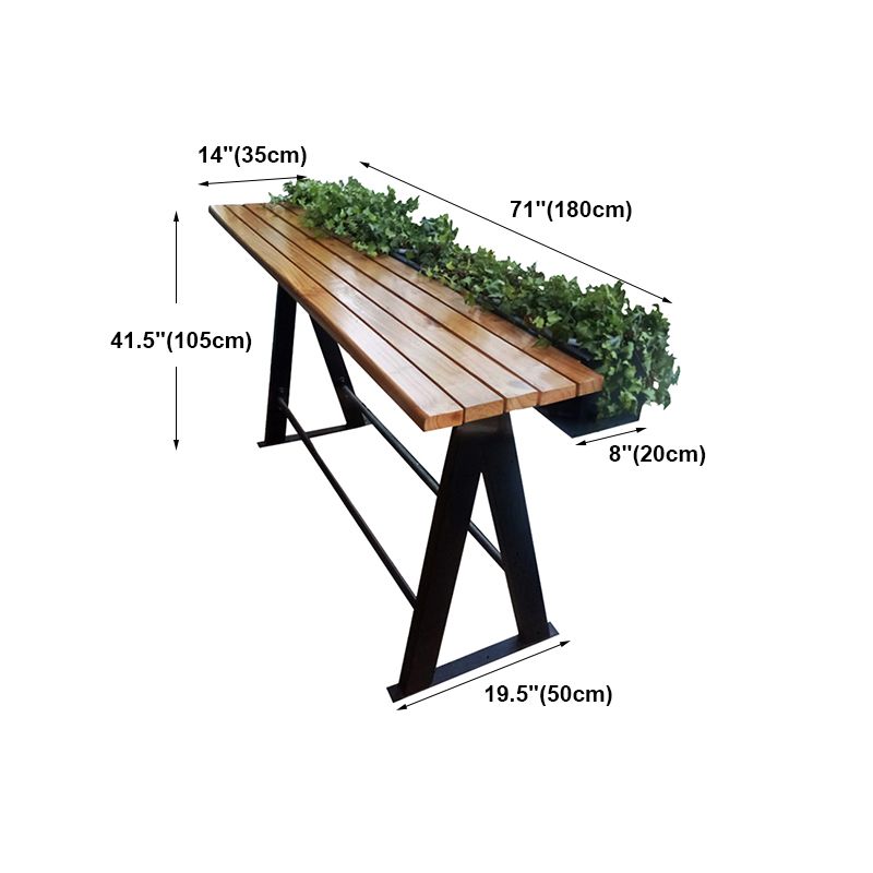 Modern Wood Bar Table with Rectangle Table Top Trestle Table with 42-inch Height