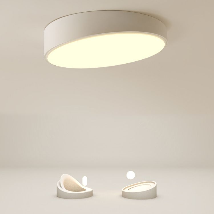 Lámpara de techo LED de estilo moderno con iluminación empotrada geométrica de metal en blanco