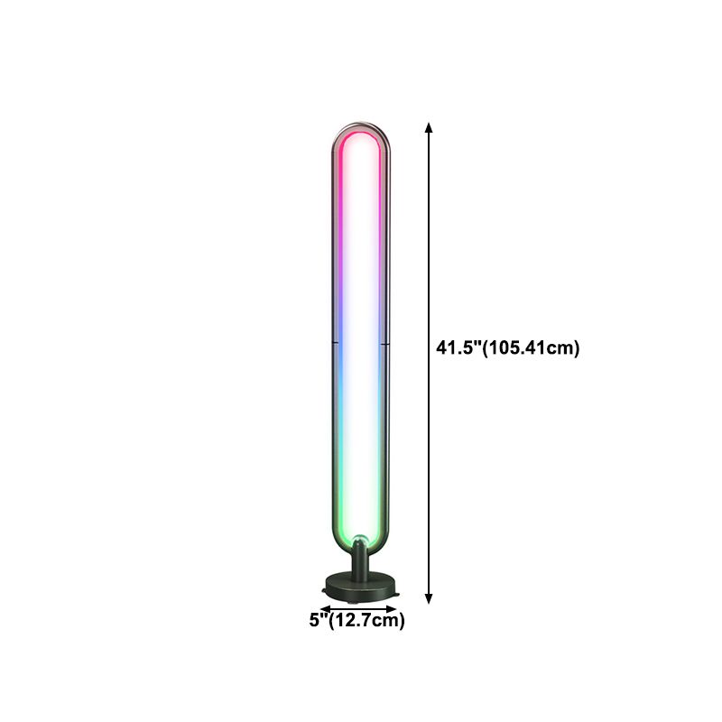 Oval geformte Bluetooth -Bodenlicht moderne Metallschlafzimmer RGB Stehlicht