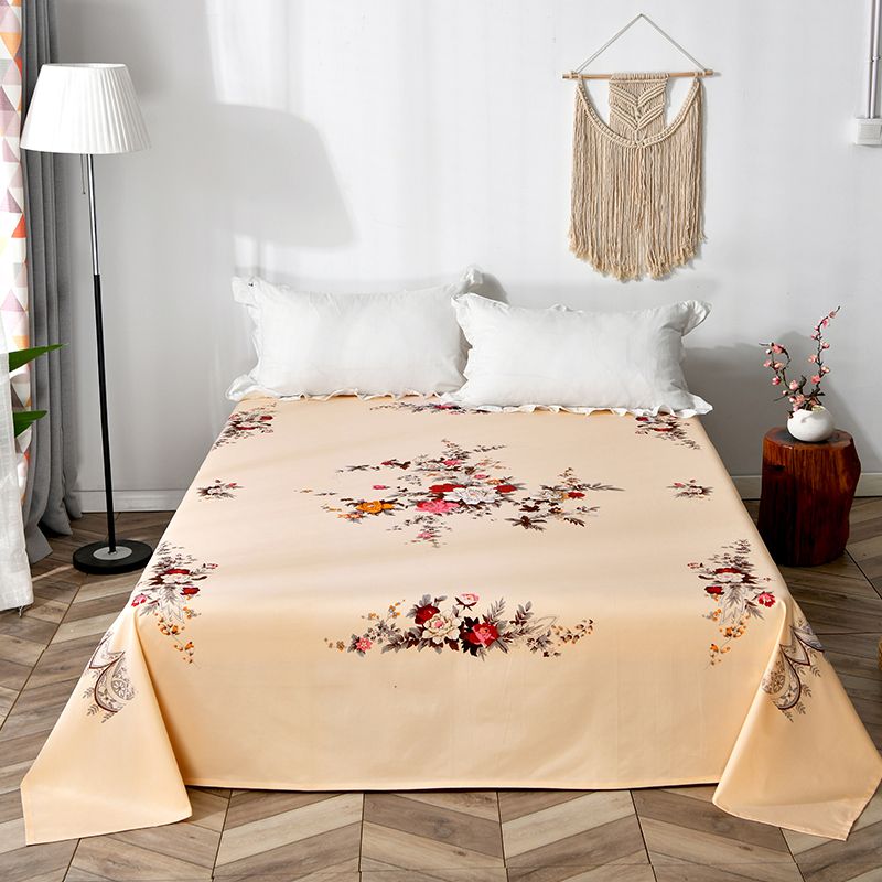 Cotton Floral Sheet Bedroom Simple Vintage National Sheet Sets