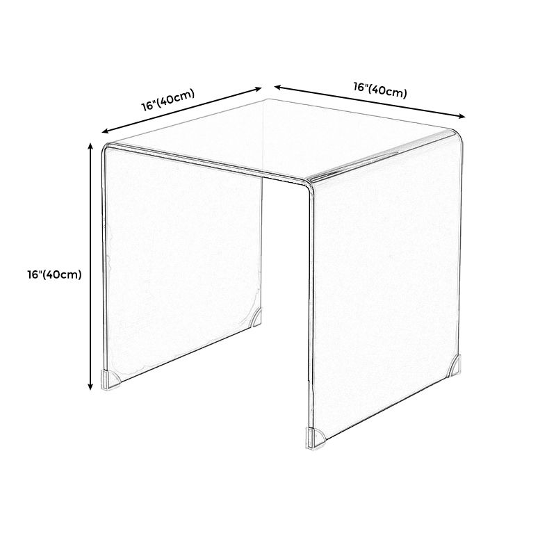 Contemporary Transparent Side Table Novelty Small Glass End Table for Home