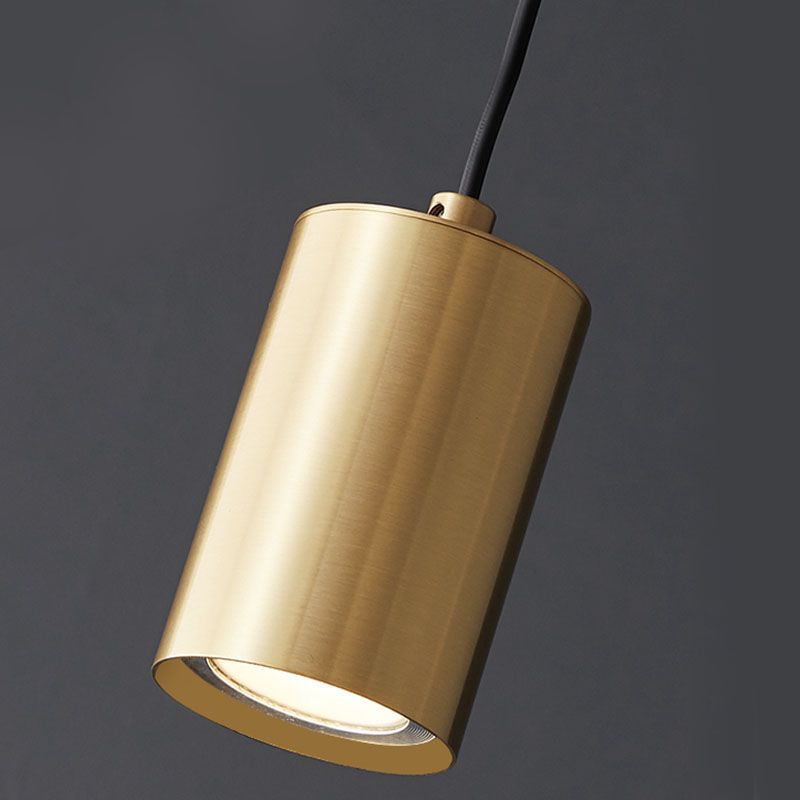 Lampe suspendue à cylindre minimaliste, pendentif en métal moderne pour chambre à coucher