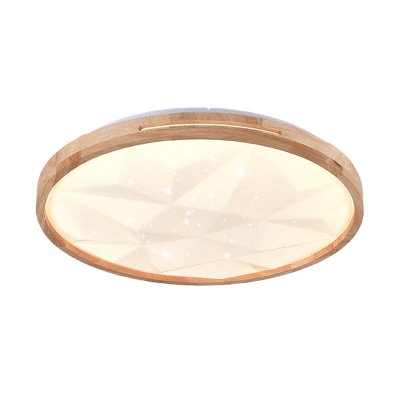 Modern Wooden Flush Mount Lamp Acrylic Shade Led Flush Mount for Bedroom