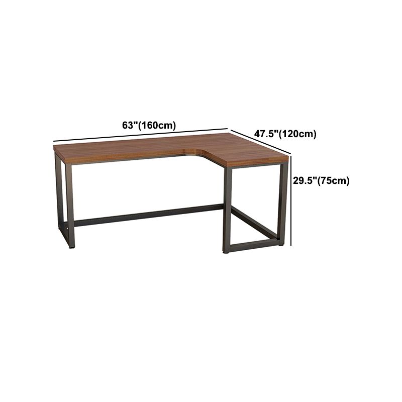 Industrial Style Writing Desk Solid Wood L-Shape Office Desk