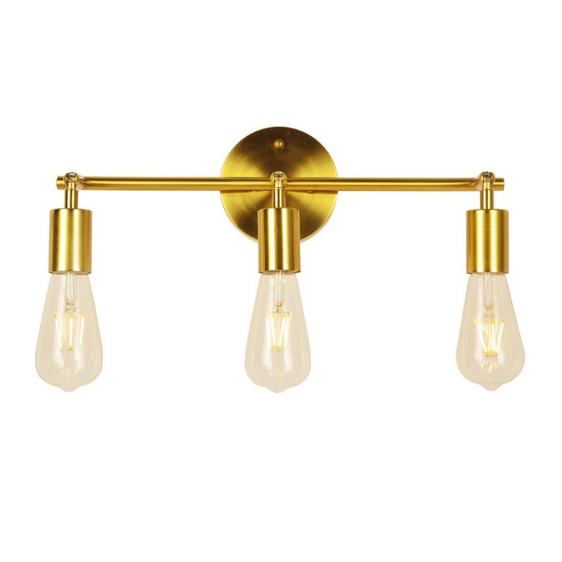 3-Lights Bare Bulb Design Vanity Mirror Light 17.3" Wide Postmodern Style Wall Sconce for Bedroom