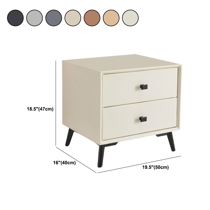 18.5" Tall 2-drawer Night Table Legs Included Solid Wood Nightstand