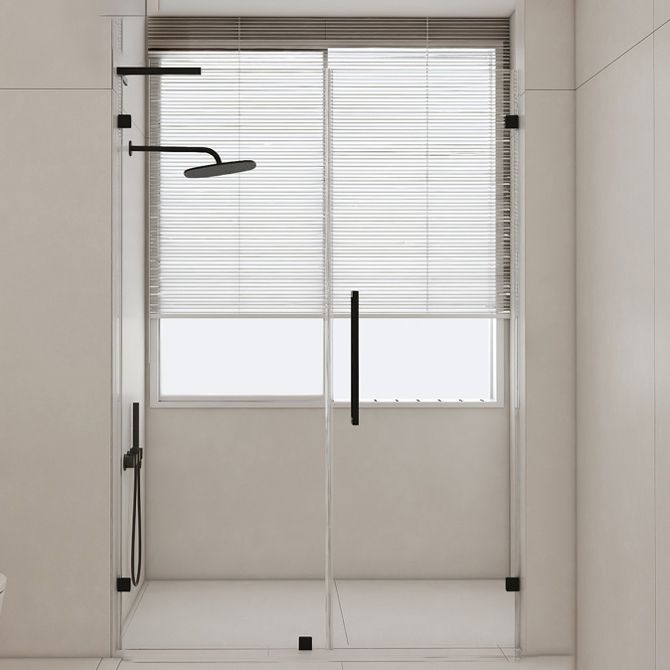 Hinged Frameless Tempered Glass Shower Door, One-line Shower Door