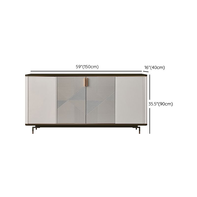 Glam Style Buffet Sideboard Stone Sideboard Buffet with Cabinets