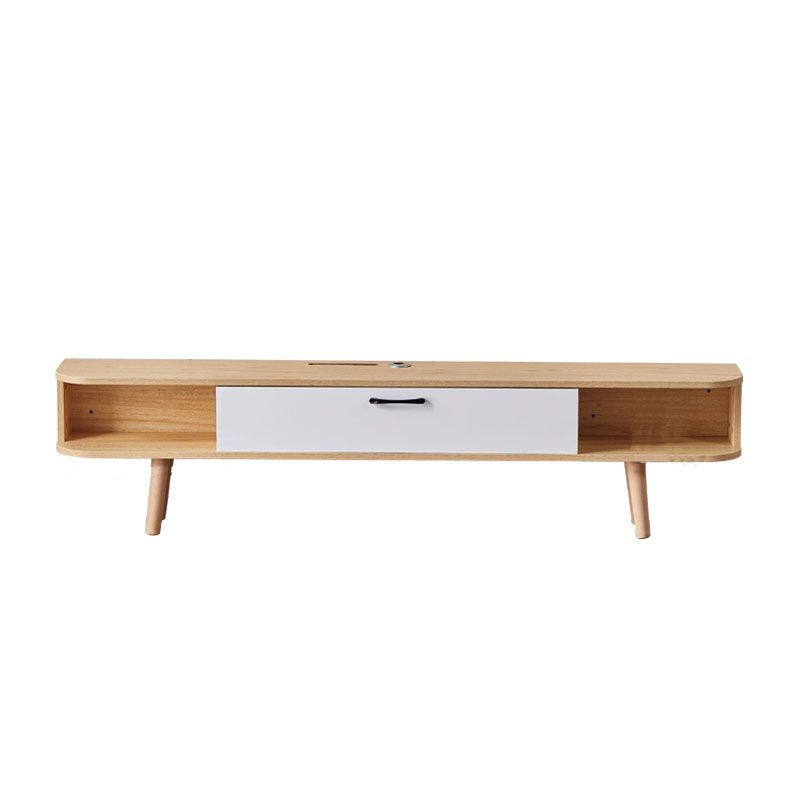 Wooden Media Console TV Stand Contemporary TV Media Stand with Door