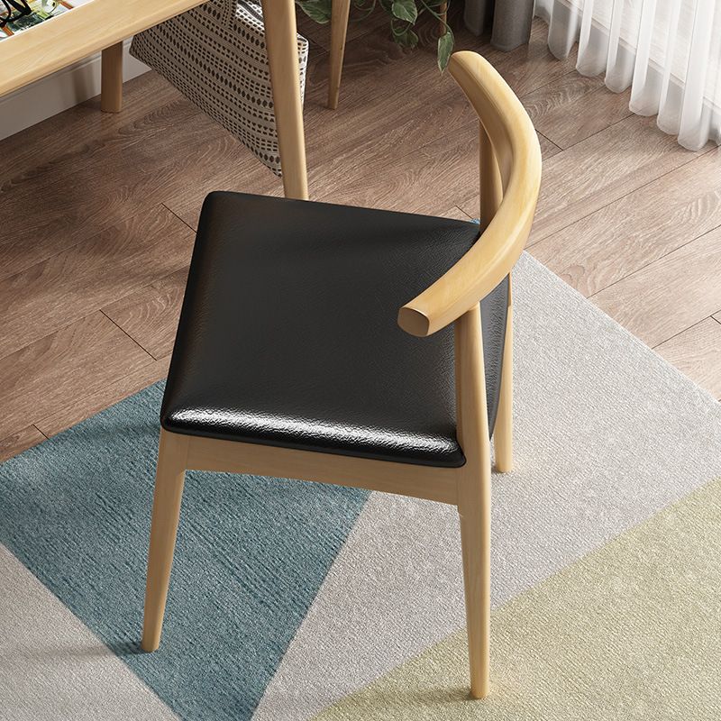 Contemporary No Arm Conference Chair Wood Chair with Legs for Office