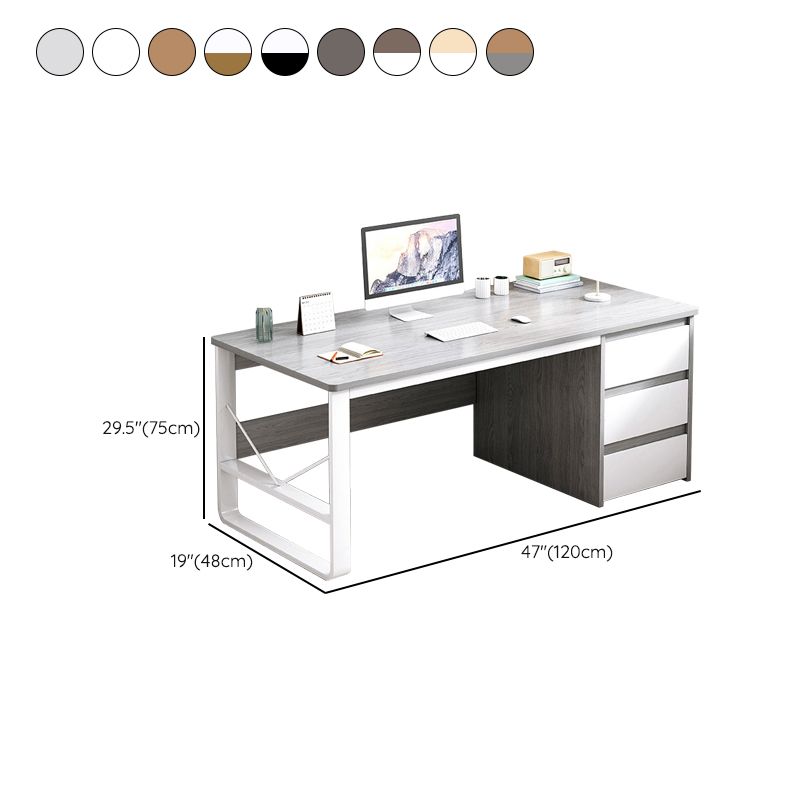 Modern Rectangular Writing Desk 29.5"H Home Office Desk with Drawers