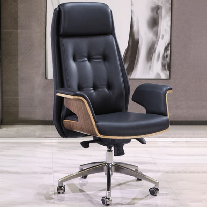 27" Wide Contemporary Managers Chair Tufted Leather Executive Chair