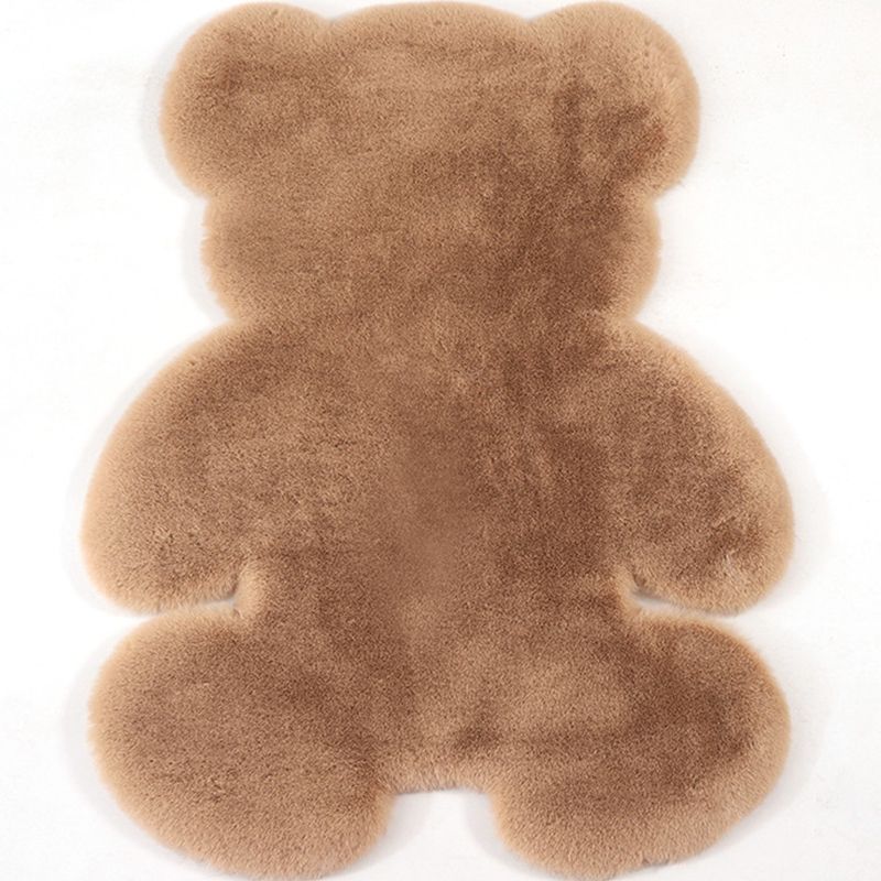 Bear Shaped Plain Rug Multicolor Cartoon Rug Artificial Wool Easy Care Rug for Kids Bedroom