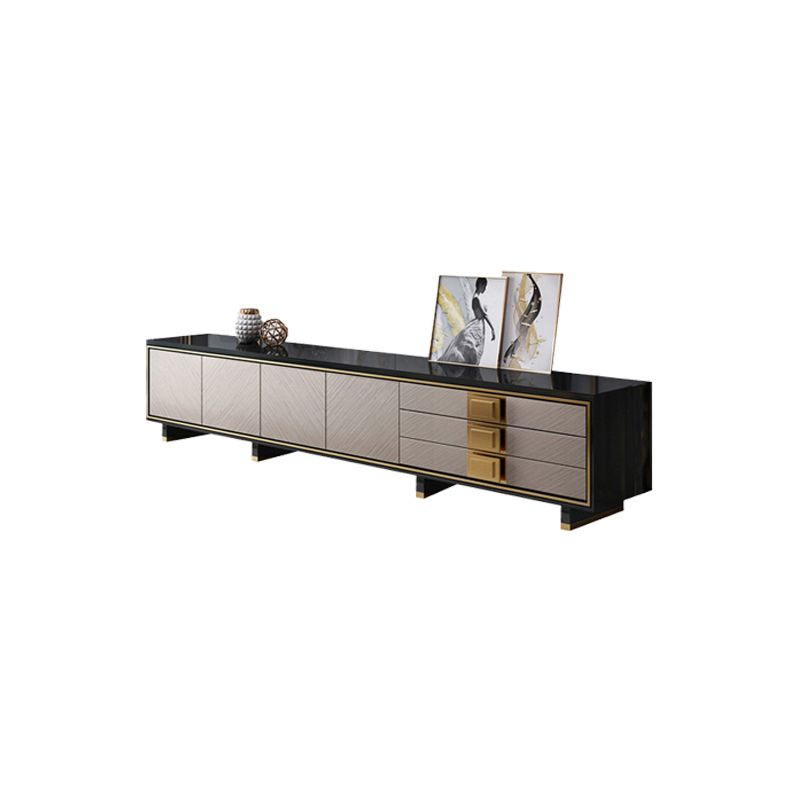 23.62"H TV Stand Glam Style Enclosed Storage TV Console with 3 Drawers