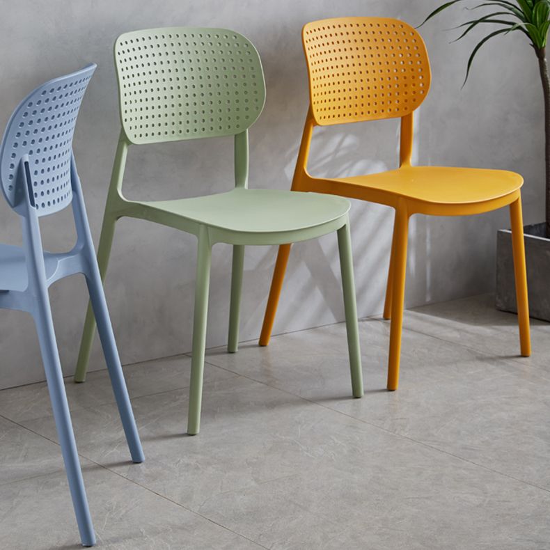 Contemporary Stackable Chair Plastic Open Back Kitchen Armless Chair