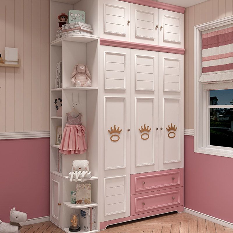 Modern Style Wood Kids Closet Bedroom Youth Armoire with Garment Rod